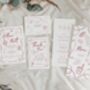 Pink Hand Drawn Theme Gatefold Wedding Invitations, thumbnail 5 of 5