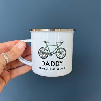 Bicycle Enamel Mug Racer Bike Style, 3 of 8