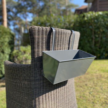 Pair Of Charming Charcoal Grey Hanging Balcony Planters, 4 of 6