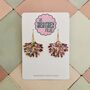 Under The Sea Coral Glitter Statement Earrings / Marine Life Statement Gift / Mermaid Aesthetic Jewellery Iridescent Sea Accessory / Summer Holiday Statement Tropical Beach Jewellery, thumbnail 1 of 5