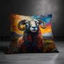 Black Faced Sheep Hand Made Poly Linen Cushions, thumbnail 6 of 9