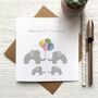 Welcome To The Family Elephants Baby/Adoption Card, thumbnail 1 of 2