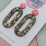 Large Oval Statement Glitter Resin Earrings, thumbnail 7 of 8