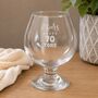 70th Birthday Gift Brandy Snifter Glass, thumbnail 2 of 8