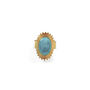 Azaria Luxe 18k Gold Plated Turquoise Oval Stone Ring, thumbnail 1 of 2