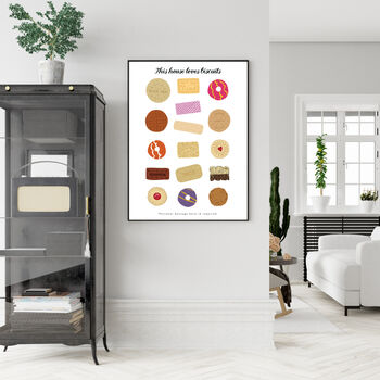 Personalised 'This House Loves Biscuits' Print, 4 of 5