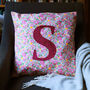 Pink Liberty Fabric Cushion Ideal Gift For Girls, thumbnail 1 of 10