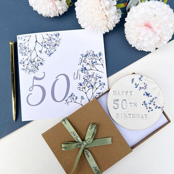 50th Birthday Floral Coaster, 8 of 8