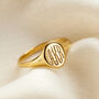 9ct Gold Personalised Monogrammed Signet Ring, thumbnail 1 of 6