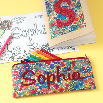 Liberty Glitter Name Pencil Case Gift For Girl, 9 of 12