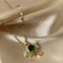 18 K Gold Plated Elephant Pendant Necklace Emerald, thumbnail 1 of 12