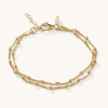 Duo Bead Bracelet Silver Or 18ct Gold Vermeil Plate, 6 of 8