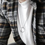 Men's Stainless Steel Hoop Pendant Necklace, thumbnail 4 of 6