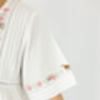 Women's White Cotton Bird And Flower Embroidered Nightdress, thumbnail 6 of 7