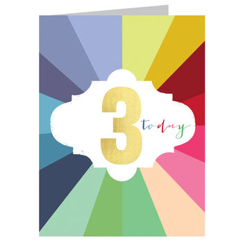 Mini Gold Foiled 3rd Birthday Card, 2 of 3