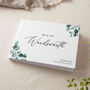 Blue Eucalyptus Personalised Surname Wedding Guest Book, thumbnail 1 of 2