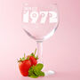 Personalised Mum Est. Flower Font Mother's Day Gin Glass, thumbnail 1 of 6