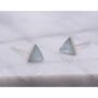 Sterling Silver Pale Blue Triangle Stud Earrings, thumbnail 5 of 7