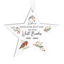 Personalised 'Robins Appear' Memorial Star Ornament, thumbnail 4 of 4