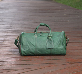 Leather Boot Gym Weekend Bag, 4 of 12