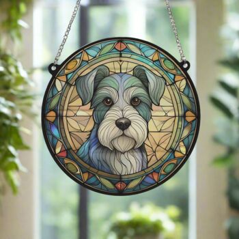 Schnauzer Stained Glass Effect Suncatcher, 3 of 6