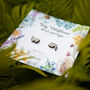 Inky Forget Me Not Birch Climber Stud Earrings, thumbnail 6 of 12
