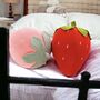 Plush Pink And Red Strawberry Cushion, thumbnail 2 of 3