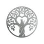 Cat Silhouette Heart In Oak Tree Steel Garden Sculpture, thumbnail 2 of 3