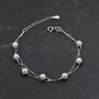 Sterling Silver Pearl Minimalist Charm Layer Bracelet, thumbnail 7 of 12