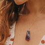 925 Silver Raw Amethyst Wrapped Pendant Necklace, thumbnail 4 of 9