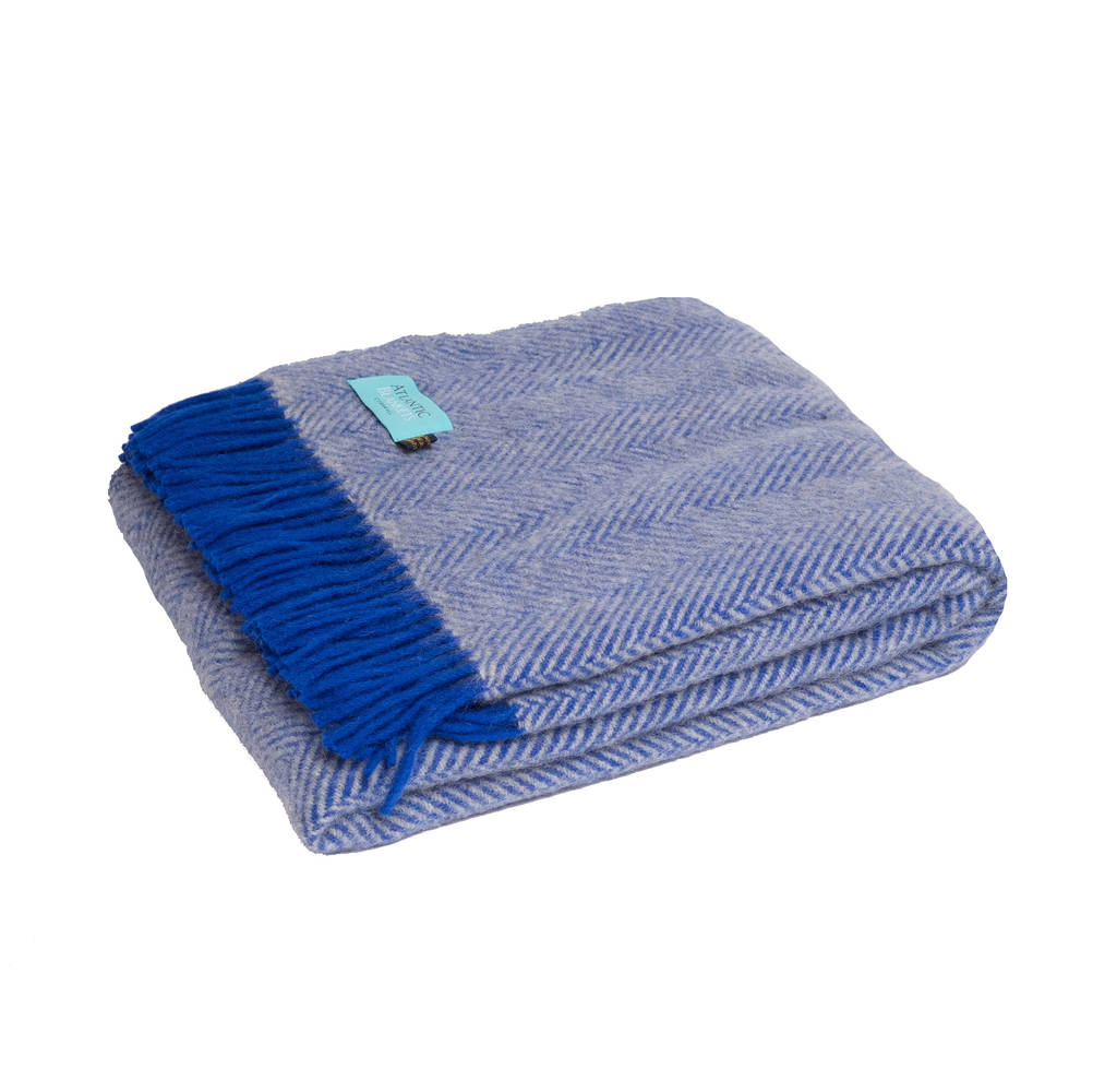 british wool herringbone throw by atlantic blankets