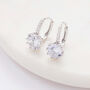 Silver Plated Crystal Drop Huggie Statement Earrings, thumbnail 2 of 3