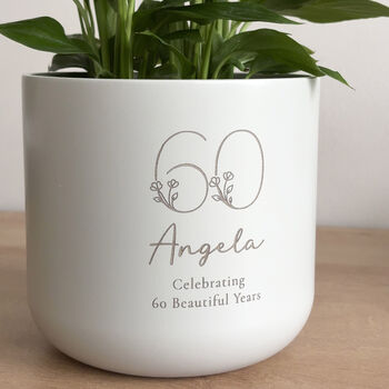 Personalised 60th Birthday Pot With Houseplant, 3 of 7