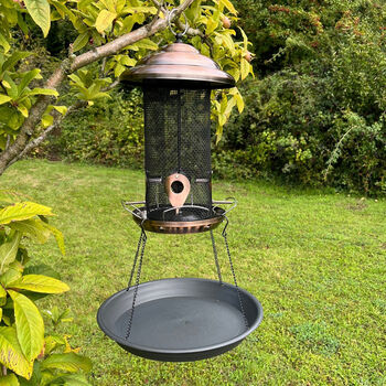 Copper Style Seed Bird Feeder With Seed Catcher Tray, 2 of 8