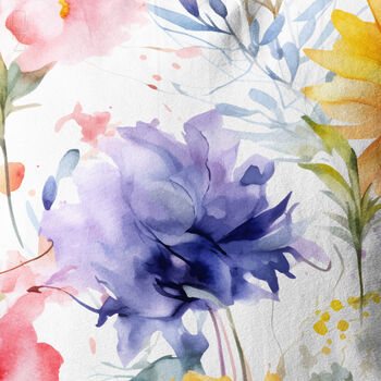 Rectangular Cushion Cover With Watercolor Wildflower Design, 2 of 12