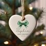 Custom Text Christmas Ornament Bauble Bow, thumbnail 2 of 4
