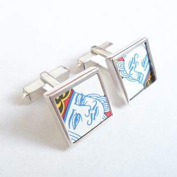 Playing Cards Silver Cufflinks, 2 of 4