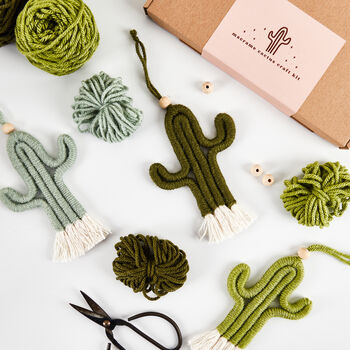 Make Your Own Mini Macrame Cactus Craft Kit, 2 of 12