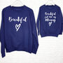 'Beautiful' Mother And Daughter Matching Sweatshirt Set, thumbnail 6 of 7