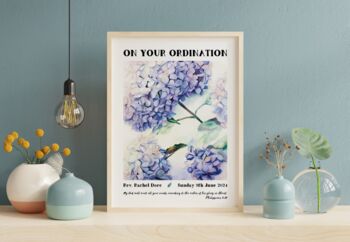 Personalised Ordination Flowers Print Ordination Gift, 9 of 10