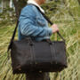 Genuine Leather Weekend Bag With Leather Straps Detail, thumbnail 9 of 11