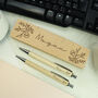 Personalised Floral Wooden Pen And Pencil Set, thumbnail 4 of 6