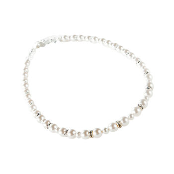 Swarovski Pearl And Diamante Wedding Earrings, 2 of 5