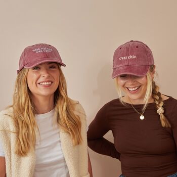 Personalised Vintage Burgundy Adult Cap, 8 of 12