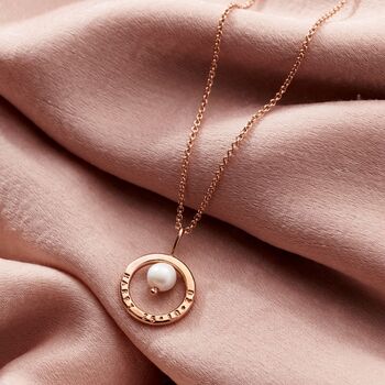 Mini Personalised Pearl And Circle Necklace, 3 of 9
