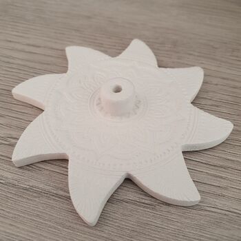 Sun Shaped White Clay Incense Holder, 4 of 4