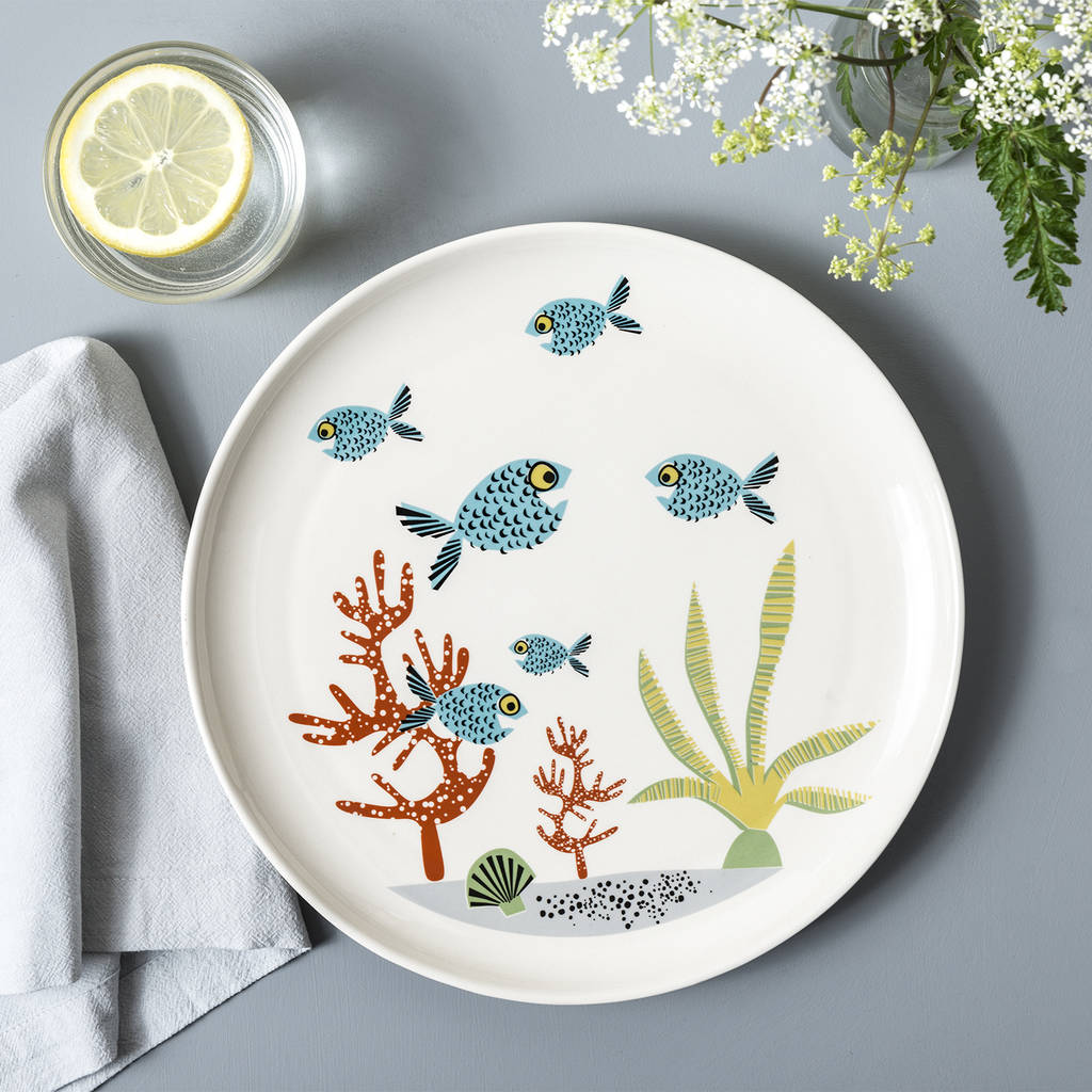 Handmade Ceramic Fish Dinner Plate By Hannah Turner
