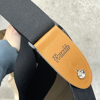 Personalised Wide Leather Guitar Strap, 4 of 6