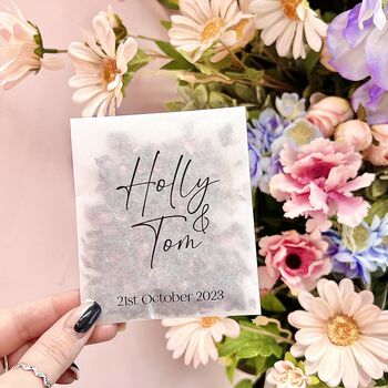 Personalised Wedding Confetti Bags + Rose Petals, 6 of 12