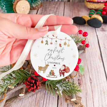 First Christmas Ceramic Ornament Keepsake Decoration Gift, 5 of 7